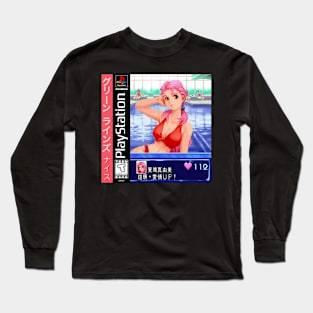 vaporwave anime aesthetic retro video games Long Sleeve T-Shirt